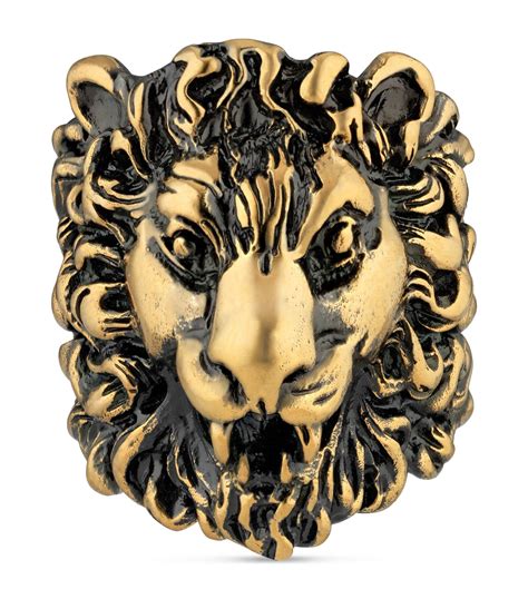 gucci gold lion ring|used gucci lion ring.